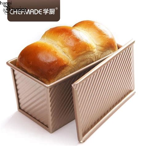 CHEFMADE Toast Mold Baking Tool Toast Box Sliding Cover Corrugated ...