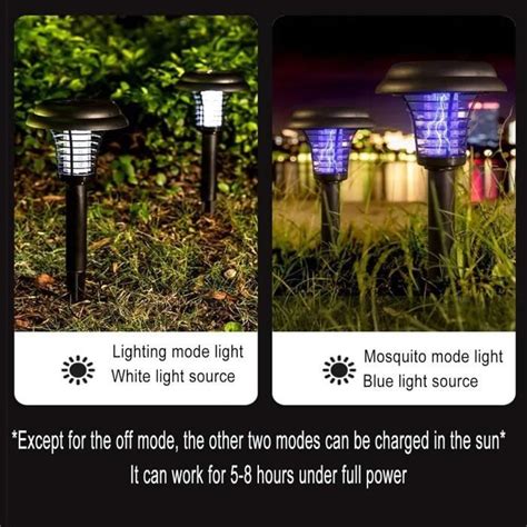 Nornward 2 Pièces Lampe Anti Moustique À Énergie Solaire Bug Zapper