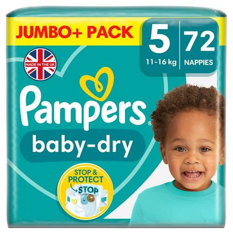 Pampers Baby Dry Size 5 Jumbo 72 Nappies - £10 - Compare Prices