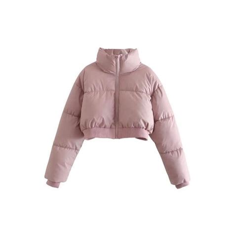 Craze Femmes Rose Solide Recadr E Doudoune Hiver Chaud Parkas Col Haut