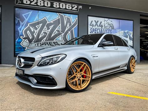 MERCEDES BENZ C CLASS AMG LEXANI SPIKE SATIN BRONZE BLACK RIVETS Wheel