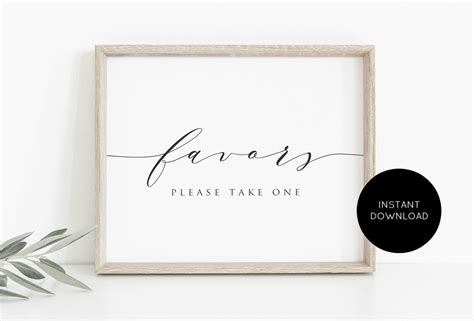 Wedding Favor Sign Favor Sign Template Wedding Favors - Etsy