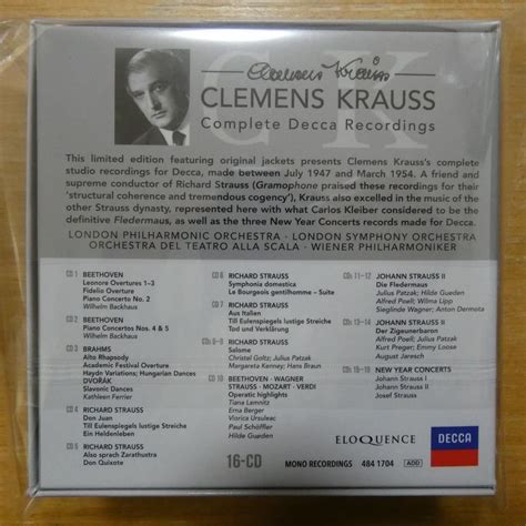 Yahooオークション 41084838 【16cdbox】krauss Complete Decca R