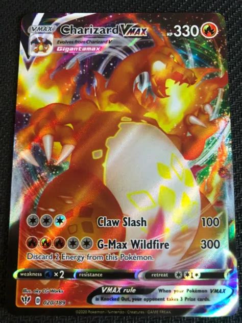 POKEMON SWSH DARKNESS ABLAZE CHARIZARD VMAX 020 189 ULTRA RARE EUR 81