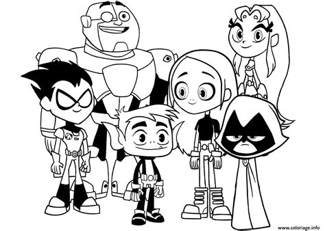 Coloriage Teen Titans Go Personnages Film JeColorie