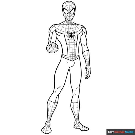 Spider Man Coloring Page Easy Drawing Guides