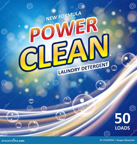 Power Clean Soap Banner Ads Design Laundry Detergent Colorful Template