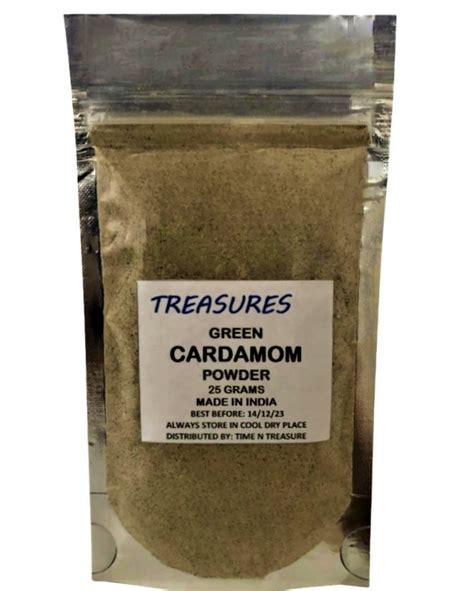 Treasures Green Cardamom Powder Elaichi Pure From India G