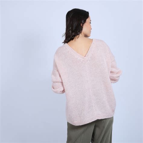 Pull Col V Avant Et Arri Re En Mohair Simon Maison Montagut