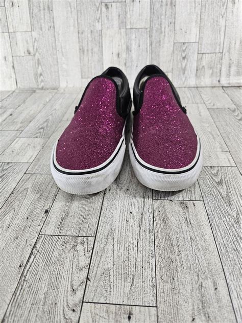 Vans Skate Pink Glitter Slide On Shoes Skeakers Women Gem