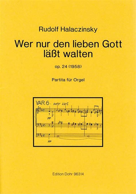 Wer Nur Den Lieben Gott L Sst Walten Von Rudolf Halaczinsky Noten F R