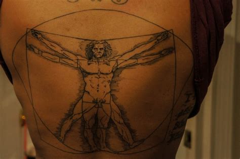 Vitruvian man tattoo