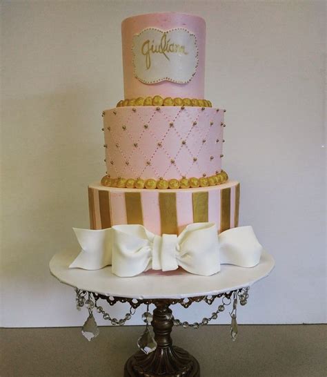 Pink And Gold Baby Shower Cake Designed By Malindab For Jodees Bakery