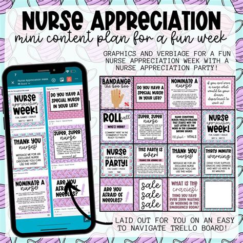 Nurse Appreciation Week Graphics Schedule Verbiage For Any Small