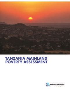 TANZANIA MAINLAND POVERTY ASSESSMENT Tanzania Mainland Poverty