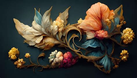 Premium Photo | Elegant floral background in Baroque style Retro ...