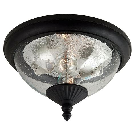 Sea Gull Lighting 2 Light Black Outdoor Ceiling Fixture The Home Depot Canada