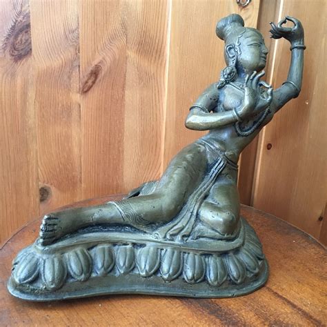 Antique Dakini Bronze Statue Tibetan India Chinese Buddhist Nude