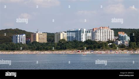 Hotels on the coast, Międzyzdroje beach resort, Misdroy, Wolin Island, Baltic Sea, West ...