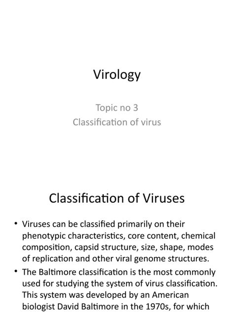 Classification of Virus | PDF | Virus | Plant Virus