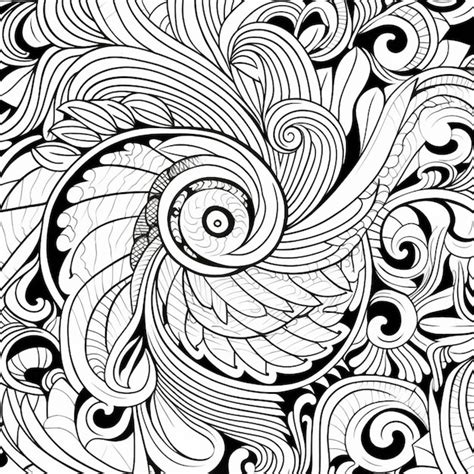 Premium Ai Image A Black And White Drawing Of A Swirly Design Generative Ai