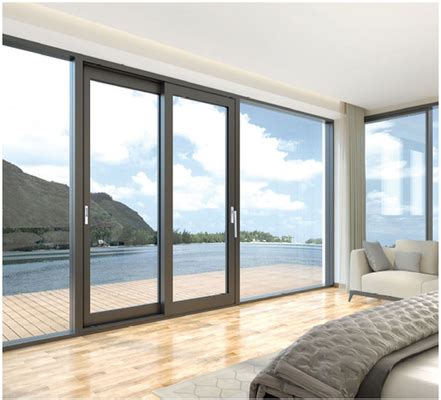 Fireproof Triple Track Sliding Door Exterior Aluminium Glass Patio Doors