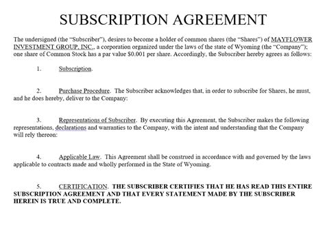 Subscription Agreement Shares What Is It Explained Examples