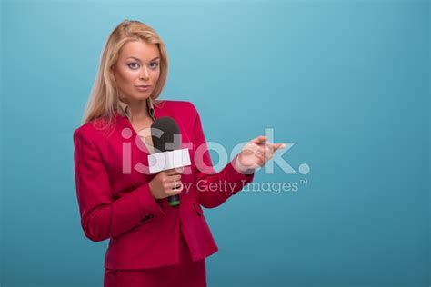 Young And Very Beautiful Tv Presenter Stock Photo | Royalty-Free ...