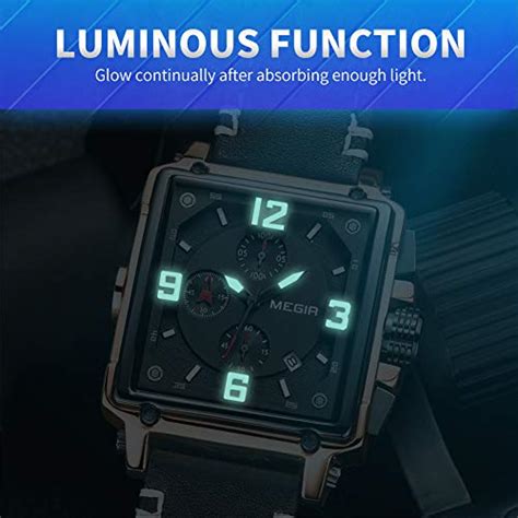 Megir Men S Analogue Army Military Chronograph Luminous Quartz Watch