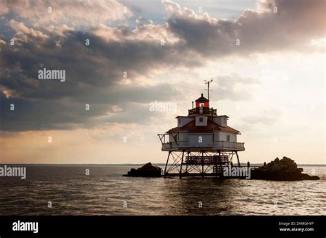 Thomas Point Shoal Lighthouse In The Chesapeake Bay Maryland Stock