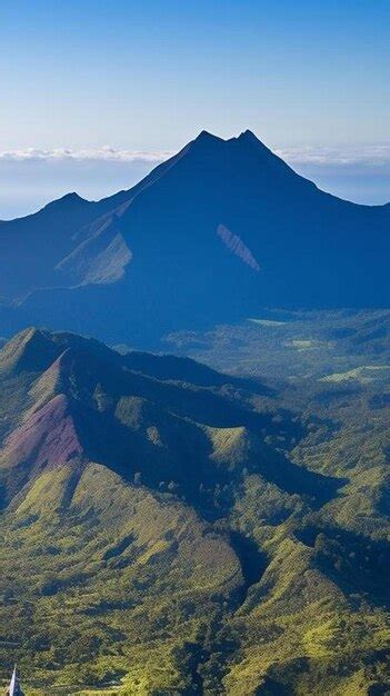 Premium AI Image | aerial view by drone of the piton de la fournaise