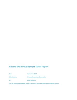 Fillable Online Landsward Nau Arizona Wind Development Status Report