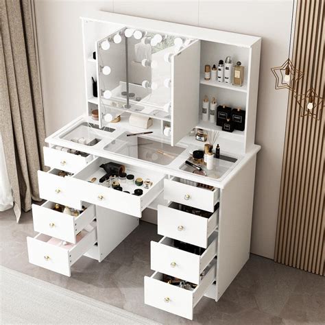 Have A Question About Fufu Gaga White Makeup Vanity Desk Drawers Wood