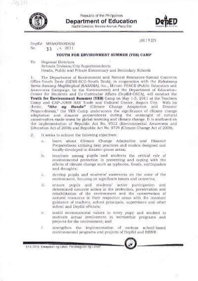 Deped Memorandum No33 S2011pdf Depedro4 A