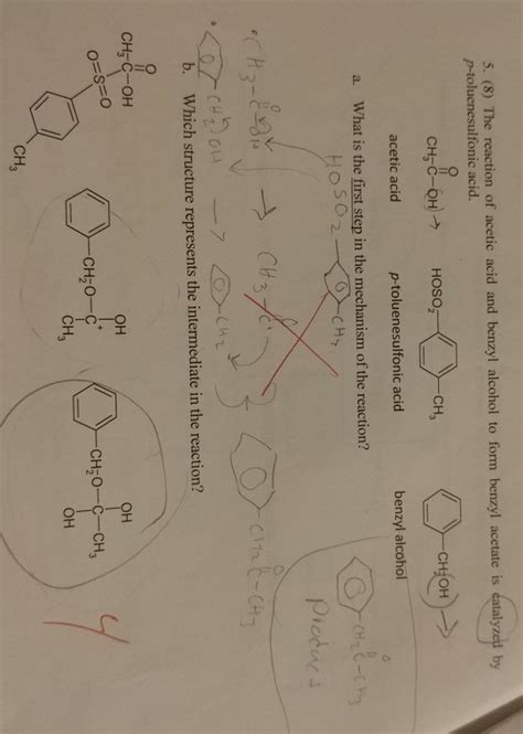 Solved The Reaction Of Acetic Acid And Benzyl Alcohol To Chegg