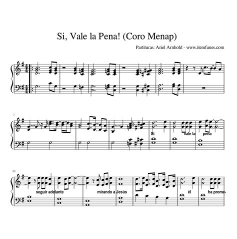 Si Vale La Pena Coro Menap Partitura GRATIS Notas Acordes