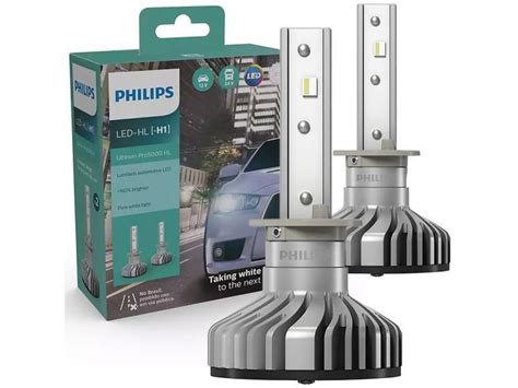 Par de lâmpadas auto 12 24v led philips ultinon pro5000 6 000k hl h1