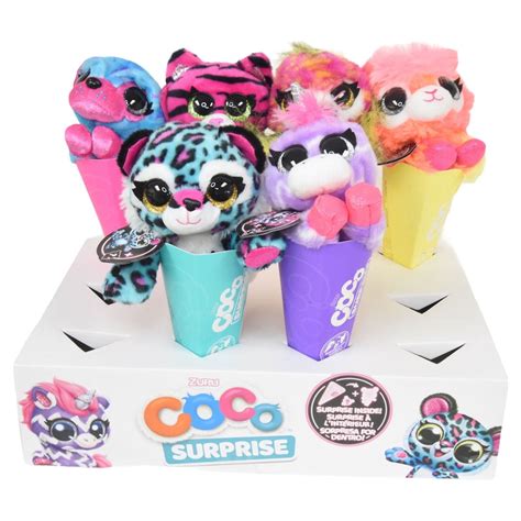 Zuru Coco Surprise Cute Stuffed Animal Neon Cones Plush Toy with Inside