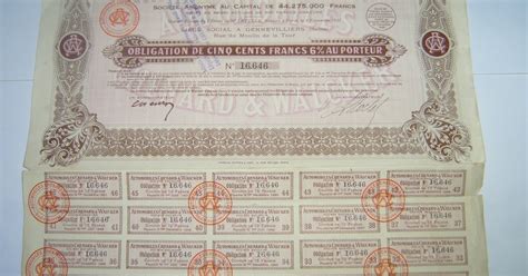 Vieux Papiers Chenard Et Walcker Obligation Chenard Et Walcker