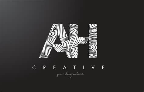 AH A H Letter Logo With Zebra Lines Texture Design Vector 5037202