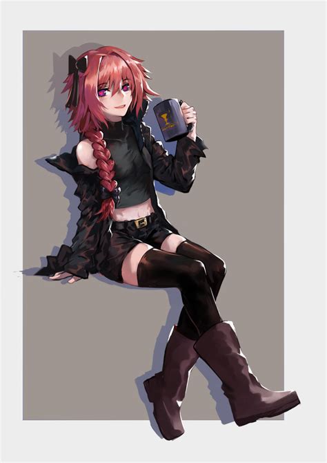 Safebooru 1boy D Absurdres Arm Support Astolfo Fate Bangs Black Belt Black Bow Black Jacket