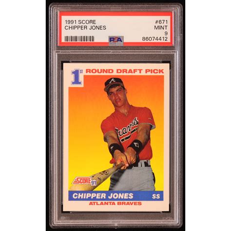 Chipper Jones 1991 Score 671 RC PSA 9 Pristine Auction