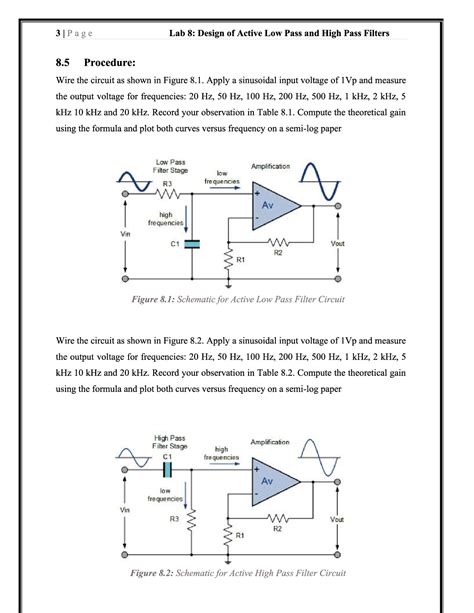 SOLUTION Design Of Active Low Pass And High Pass Filters Studypool