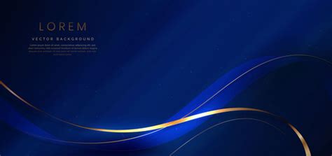 Abstract Gold Curved On Dark Blue Background Vector Image