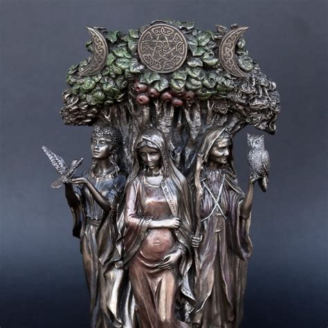 Triple Goddess Statue Goddess Statue Pagan Statuary Etsy