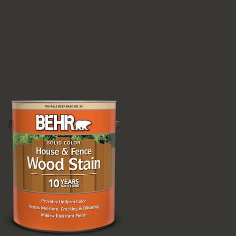 Behr Gal Black Solid Color House And Fence Exterior Wood Stain