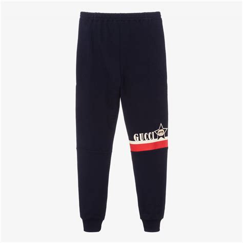 Gucci Teen Navy Blue Logo Joggers Childrensalon