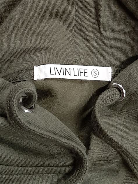 Livin Life® Signature Hoodie Military Green White