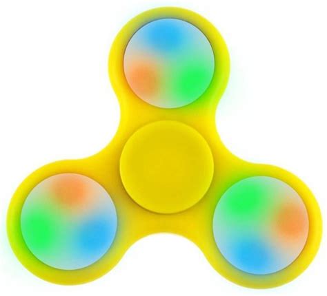 Hand Spinner Met LED Verlichting Geel Bol