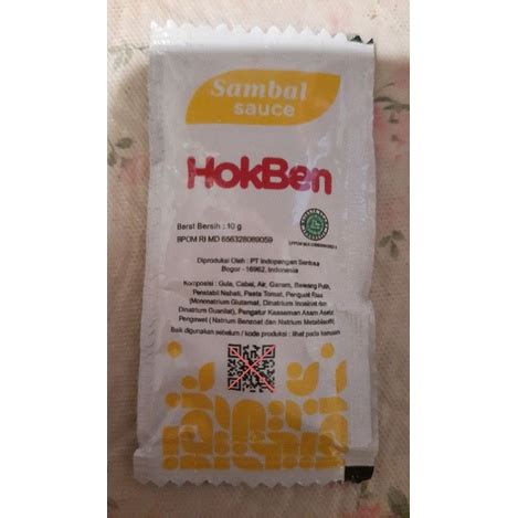 Jual Hokben Sambal Sauce Saus Pedas Sachet 10 Gr Shopee Indonesia